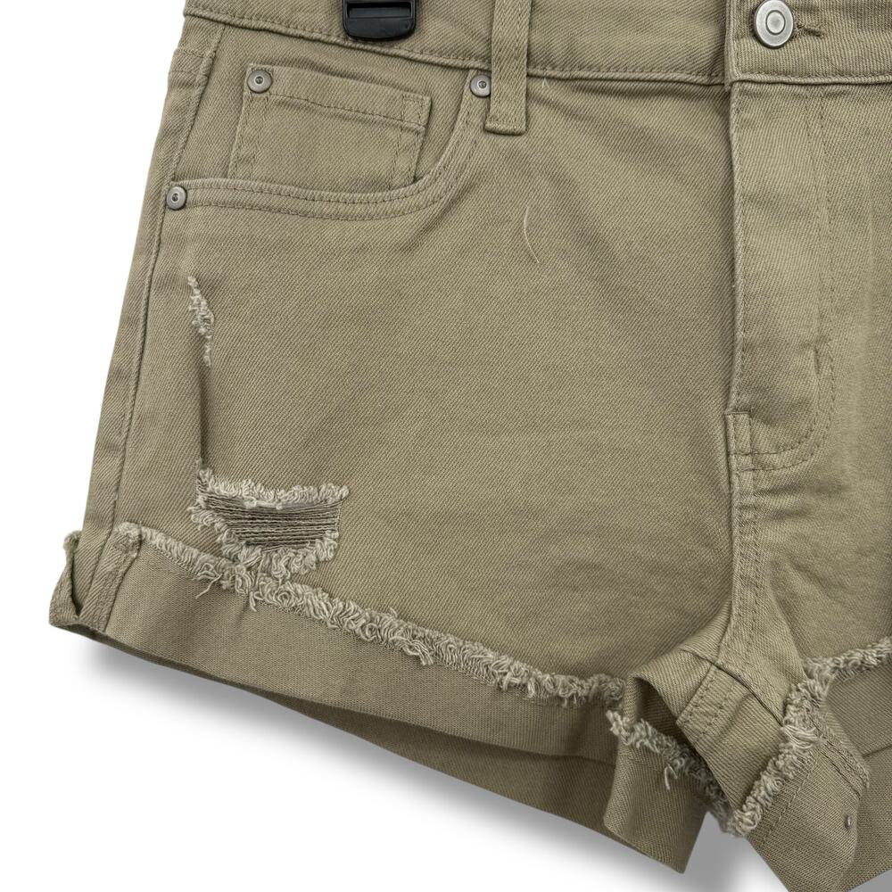 NEW Celebrity Pink Regeneration Green Shorts Size 13 / 31 Distressed Frayed NWT - Picture 3 of 7